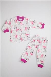 MİNNOŞŞ Kız Çocuk Pembe Flamingo Bebek Pijama Takımı