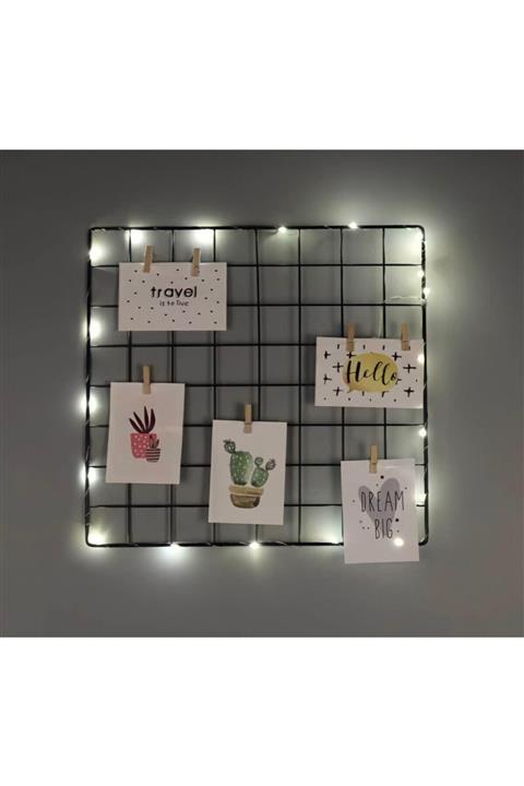 Aleda Kare Işıklı Tel Duvar Dekoru