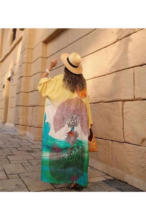 Nurgül Acar Boutique Baskılı Viskon Kimono