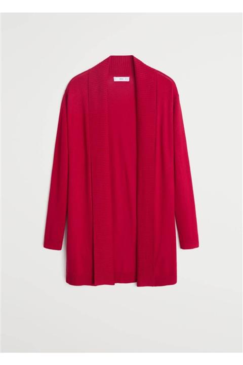 MANGO Woman Kadın Kırmızı Lastik Detaylı Hırka 67040525