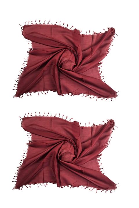 Royaleks 2 Adet Düz Çekme Boncuklu Polyester Yazma 100x100 Cm S3