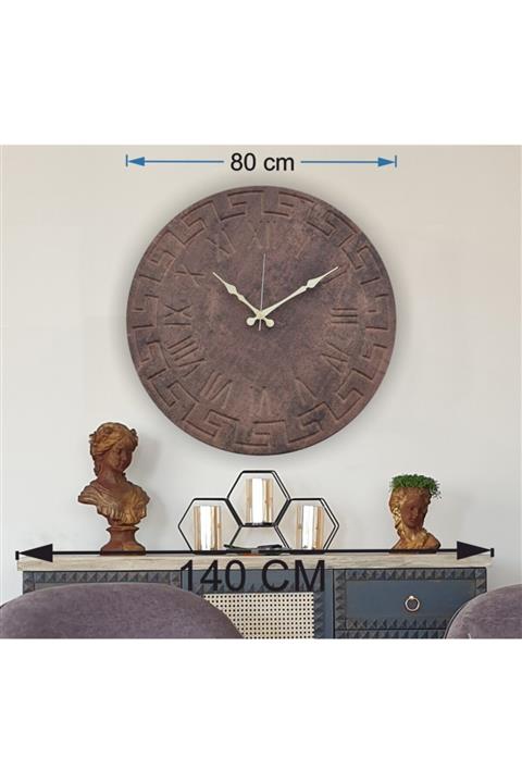 Markakanvas Kahverengi Duvar Saati 80x80cm