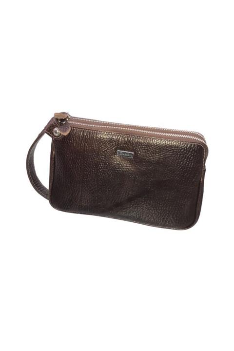 Aka 117-61 Parlak Kahve Deri El Çantası