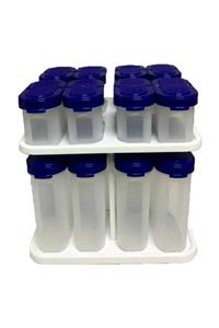 Tupperware Baharatçık Set Standlı 16 Lı Set Mavi Renk
