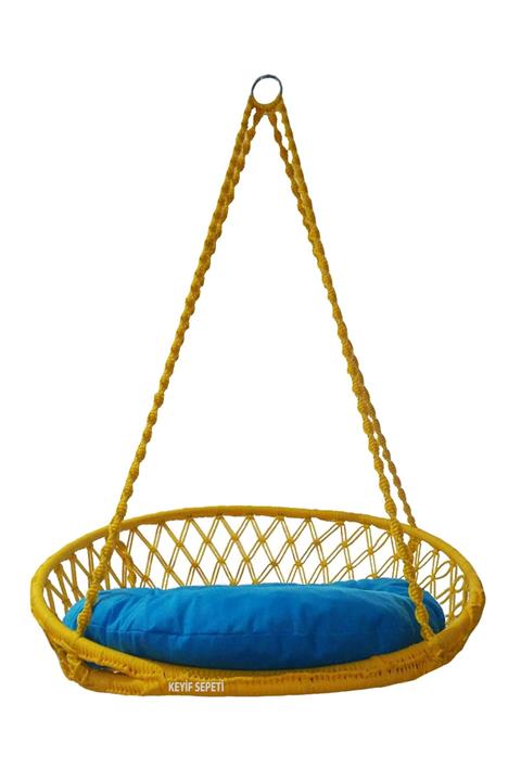 KEYİF SEPETİ Relaks Sarı Turkuaz Minderli
