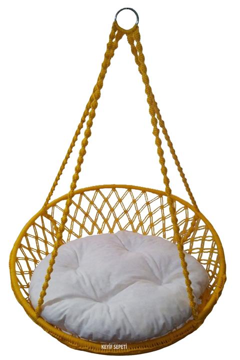 KEYİF SEPETİ Relaks Sarı (beyaz Minderli)