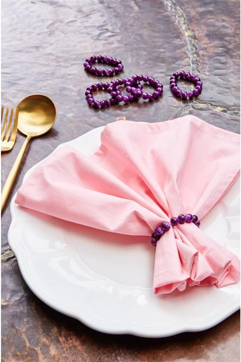 Arma House Mürdüm Cam Inci Peçete Yüzüğü 12'li