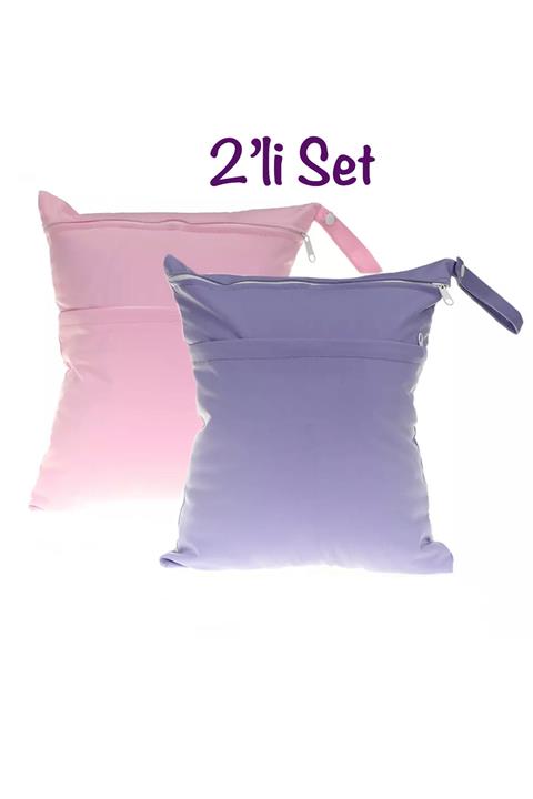 Notasarım Islak / Kirli / Kuru Bebek Bakım Çantası 2'li Set / Su Geçirmez
