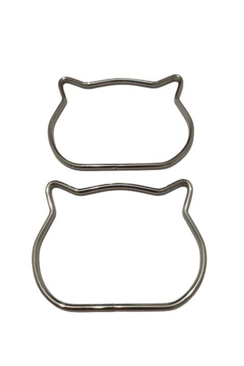 Giftbreak Gümüş Metal Kedicik Model Çanta Sapı (12 Cm)