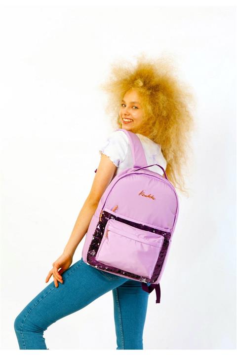 KAUKKO Magical Okul Çantası 41x31x18 cm Pullu Lila k1211