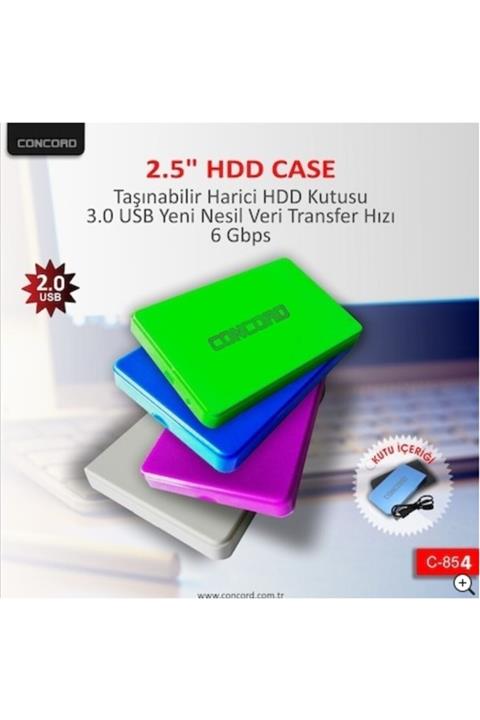 Concord C-854 Usb 2.0 Sata Harici Hdd Kutusu Siyah