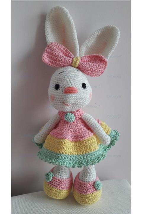 bebegen Organik Kız Örgü Amigurumi Oyuncak Bebek