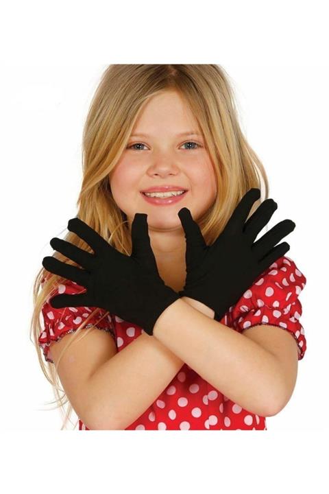 Salkım Party Yılın Ilk Fırsatları - Siyah Renk Çocuk Boy Likralı Pandomim Eldiveni - ™ Beyaz At®