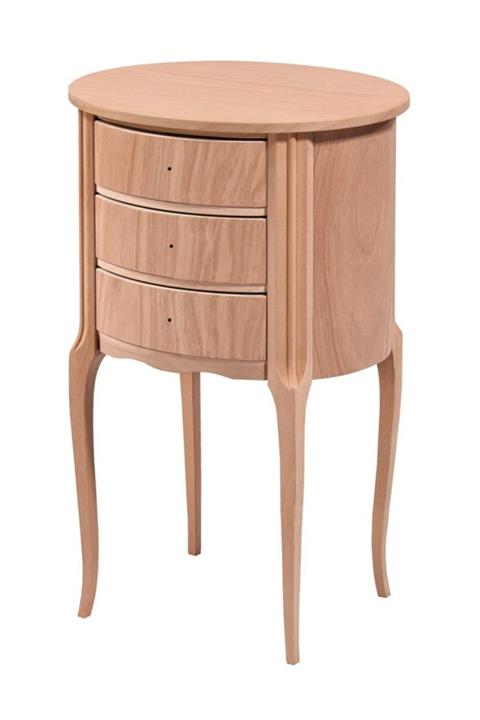 Masif Art Aries Büyük 3 Çekmeceli Ovel Komot Cilasız Ham 6163