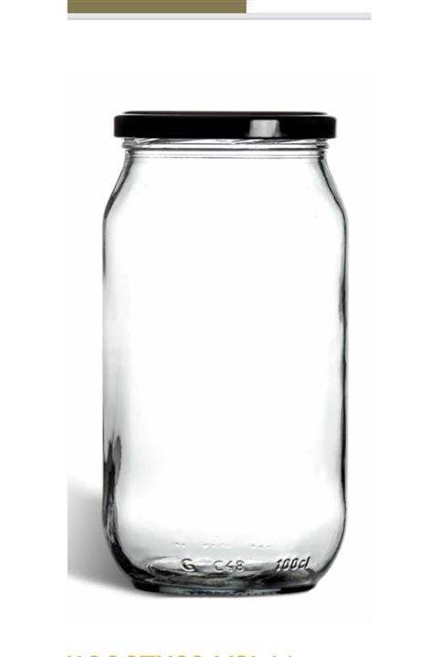 sisedunyam 1000ml Cam Kavanoz Siyah Kapak1 Litre 10 Adet Konserve Kavanozu