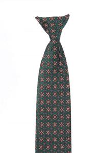 Kravatkolik Yeşil Motif Desen Klipsli Kravat Klp346