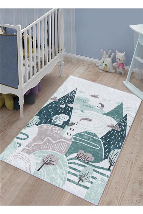 CAPRİCE HALI Iskandinav Dağ Desenli 80x150cm Çocuk Odası Halısı