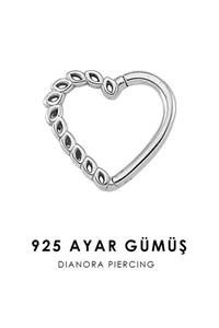 Dianora Piercing Kalp Gümüş Halka Piercing