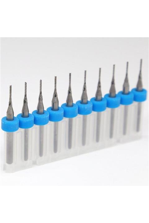 Profisher Karbür Pcb Kesme Cnc Freze Ahşap İşleme Uç  0.9 mm 10 Adet