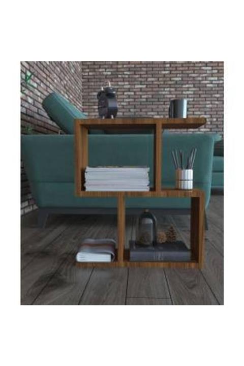 Moonlife Kitaplıklı Yan Sehpa Ceviz