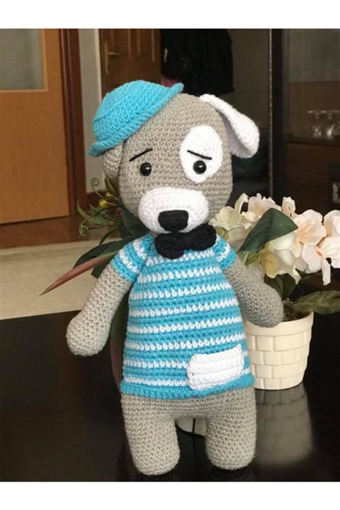 Almila Store Organik Amigurumi Oyuncak Köpek Antibakteriyel Uyku Arkadaşı