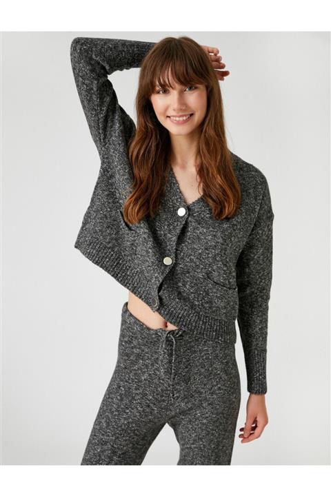 Koton V Yaka Triko Yelek Düğmeli