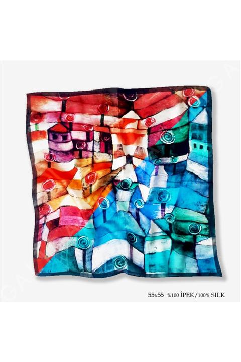 Galiga Rose Garden %100 Ipek Fular 55x55cm