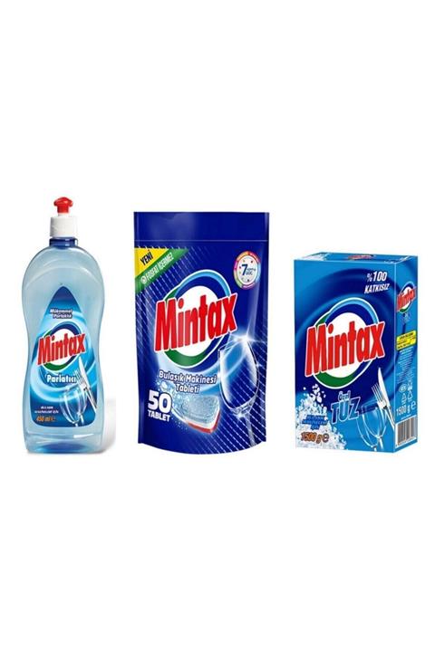 Mintax Bulaşık Makinesi Seti( Bulaşık Makinesi Parlatıcısı 450 Ml+ 50'li Tablet Deterjan+