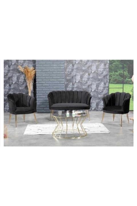 elagant mobilya Metal Ayaklı Papatya Çay Seti Koltuk Takımı