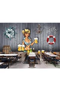 Renkli Duvarlar Cafe Graffiti Alkol Wallpaper Özel Tasarım Duvar Kağıdı 4.00x2.30