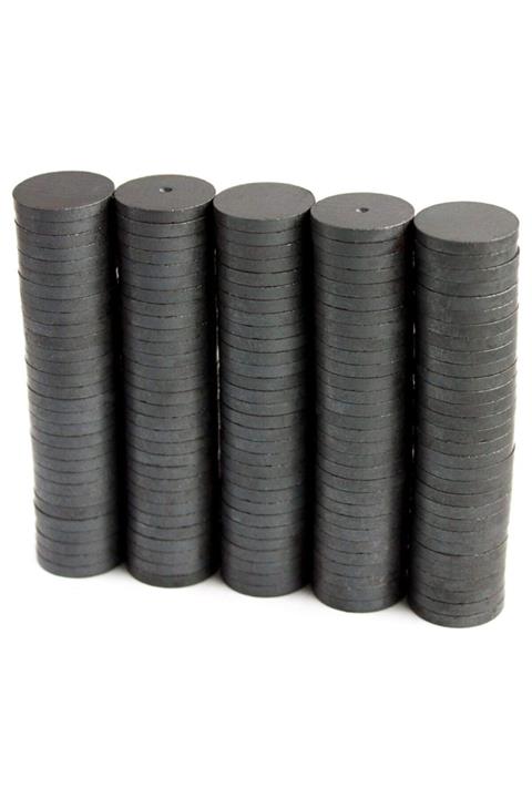 Dünya Magnet Siyah Büyük Boy Yuvarlak Mıknatıs 25x3 150 Adet