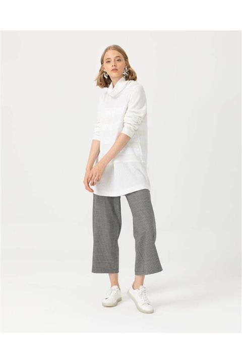 SEÇİL Beyaz Ince Triko Tunik