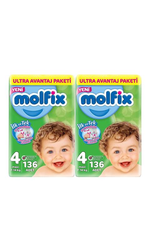 Molfix Bebek Bezi Ultra Avantaj Paketi 4 Beden Maxi 272 Adet
