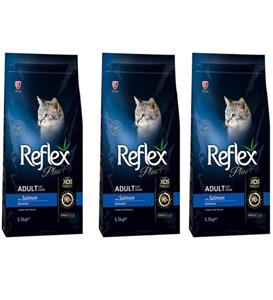 Reflex Plus Somon Balıklı Yetişkin Kedi Maması 1,5 Kg 3'lü Set