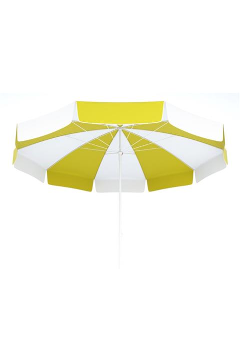 Tevalli Parasols 200ø Lüks Polyester Plaj Şemsiye - Sarı Beyaz Dilim