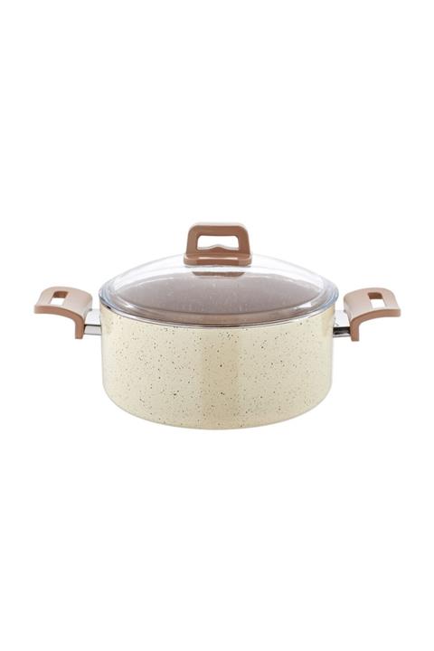 EW's Kitchenware Krem Renkli 24 Cm Granit Derin Tencere