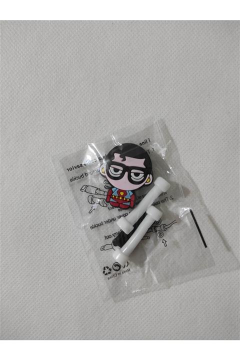 özaytasarım Superman Clark Kent Figürü Usb-şarj Kablo Koruyucu
