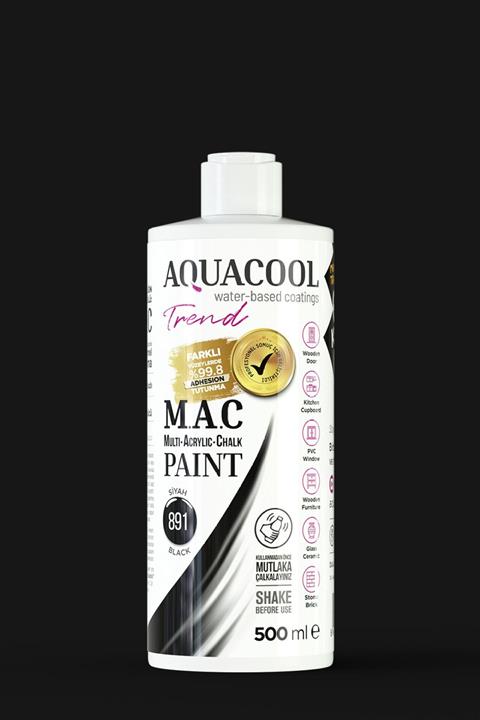 Aquacool Trend M.a.c Su Bazlı Akrilik Hobi Boyası 891 Siyah 500 Ml