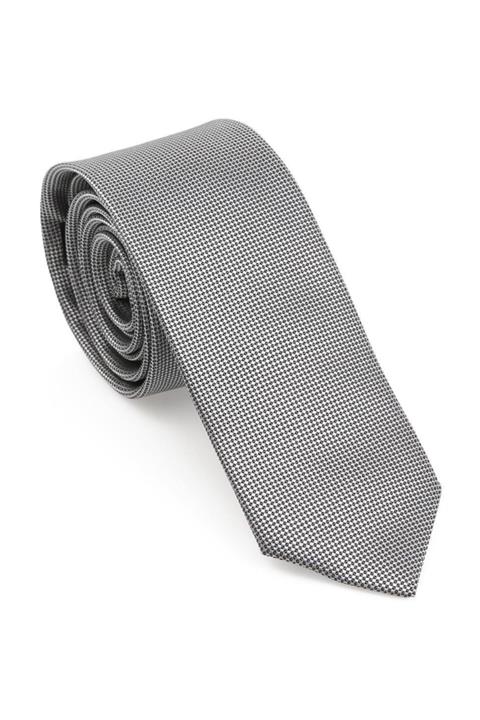 Brianze Erkek Gri Oxford Model Mendilli Kravat