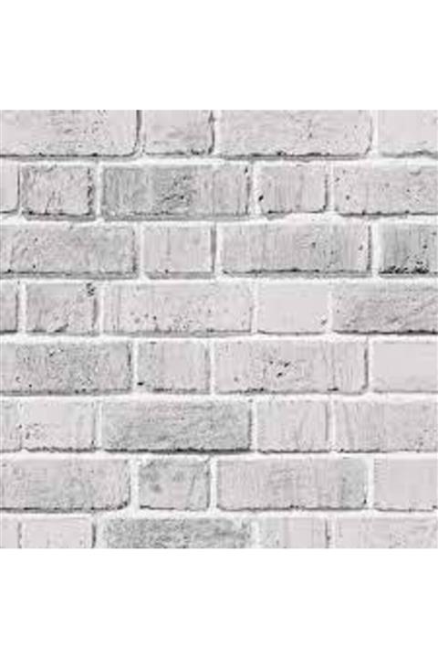 WHITE Beyaz Taş Desenli 3 Boyutlu Duvar Kağıdı(5m2)