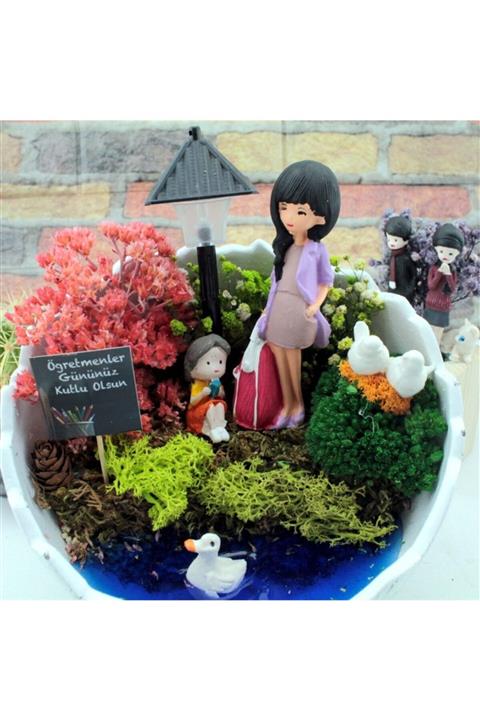 Mefu Home Bayan Öğretmene Öğretmenler Günü Temalı Yarım Elma Teraryum