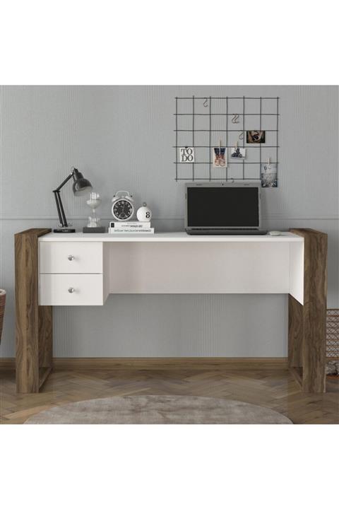 Dekorister Lord Çalışma Masası Beyaz-ceviz