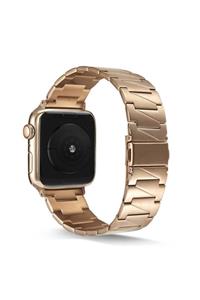 Apple Watch 7 45mm Metal Katlamalı Üçgen Parçalı Şık Tasarım Kordon (saat Değildir)