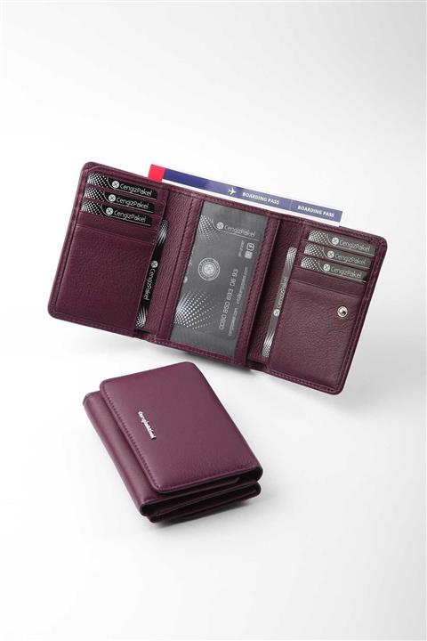 CENGİZ PAKEL Hakiki Deri Kadın Cüzdan Mürdüm-65160t