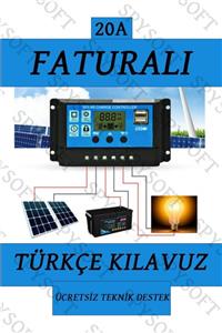 SpySoft 20a Güneş Solar Paneli Akü Şarj Kontrol Cihazı 12v-24v Kontrol Cihazı Akü Şarj Regülatör.