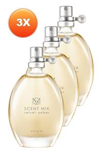 AVON Scent Mix Velvet Amber Kadın Parfüm Edt 30 ml 3'lü Set 5050000103220