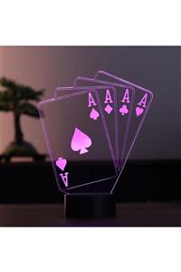 BYLAMP Poker As Led Masa Lambası (7 Farklı Işık Rengi)