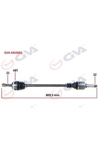 Çeşitli Gva 4443001 Komple Aks Sağ Peugeot 106 Iı 1.4i 96-02 Abs Li 48diş 809mm Peugeot - Cıtroen