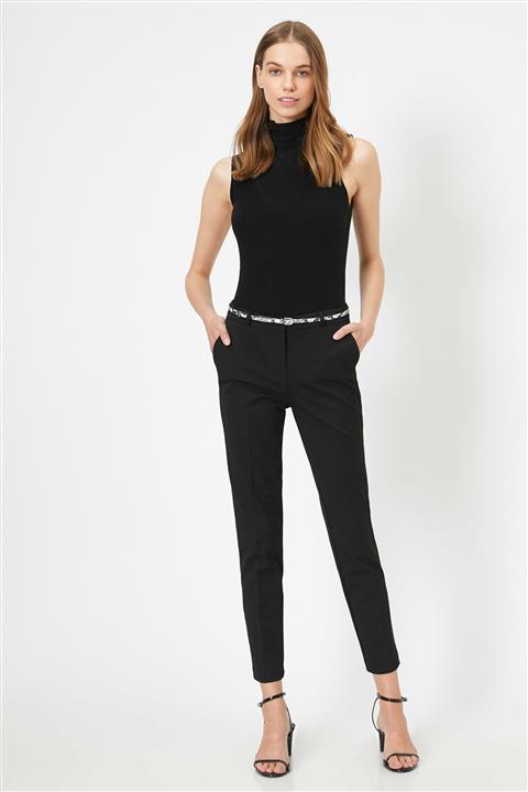 Koton Kadın Siyah Cep Detayli Pantolon