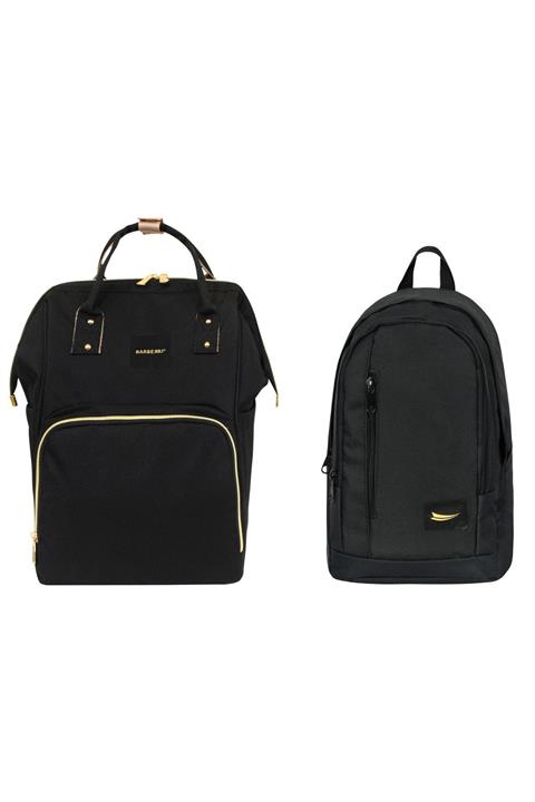 BARBERRI Anne Bebek Bakım Siyah Klasik Sırt Çantası Ve Sırt Çantası Kombin